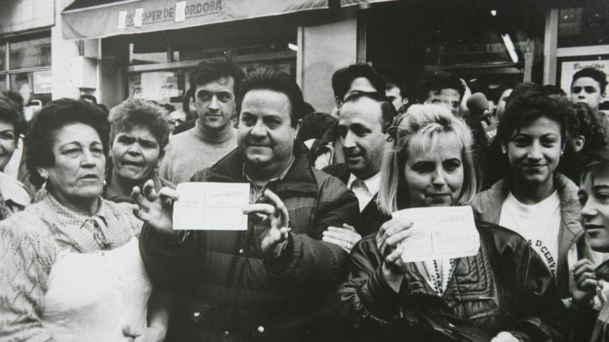 What was the luckiest year for Córdoba in the Christmas Lottery?