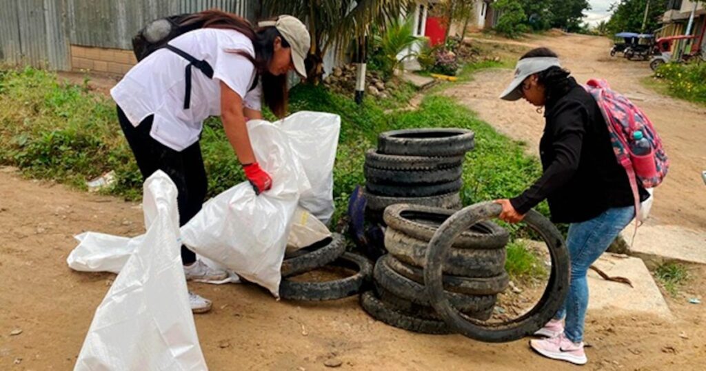 They eliminate more than 20 tons of possible breeding grounds for the mosquito Aedes aegypti in San Martín