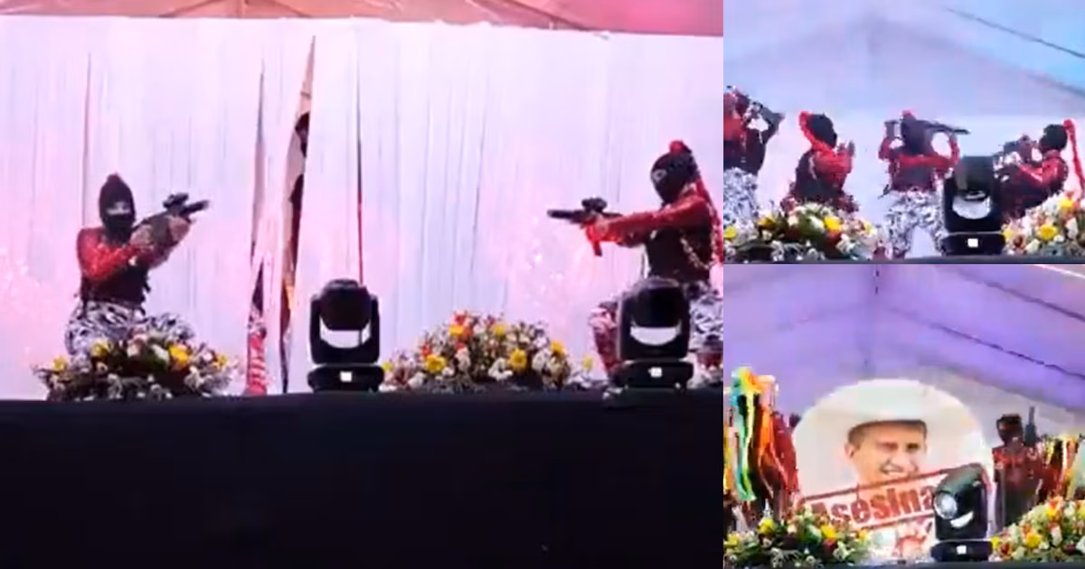 Students from the Colegio de Bachilleres pretend to be hitmen at a school dance and spark controversy in Michoacán