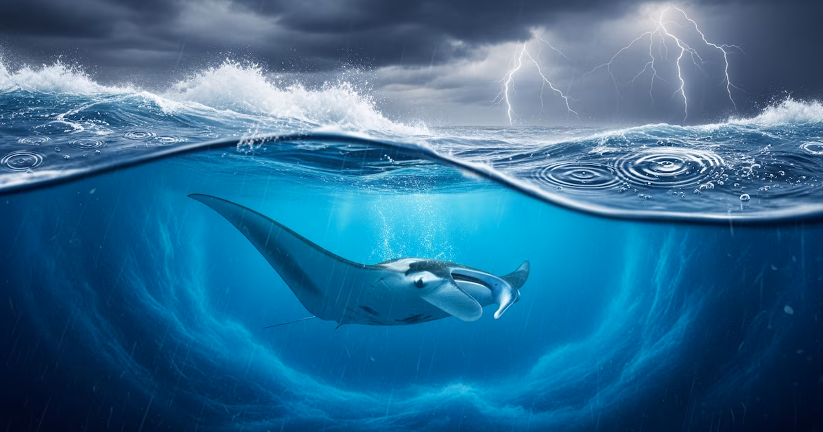 They discover the surprising method of manta rays to survive extreme storms in the ocean